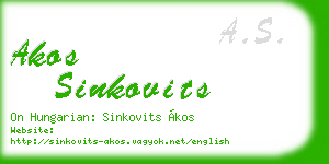 akos sinkovits business card