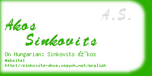 akos sinkovits business card